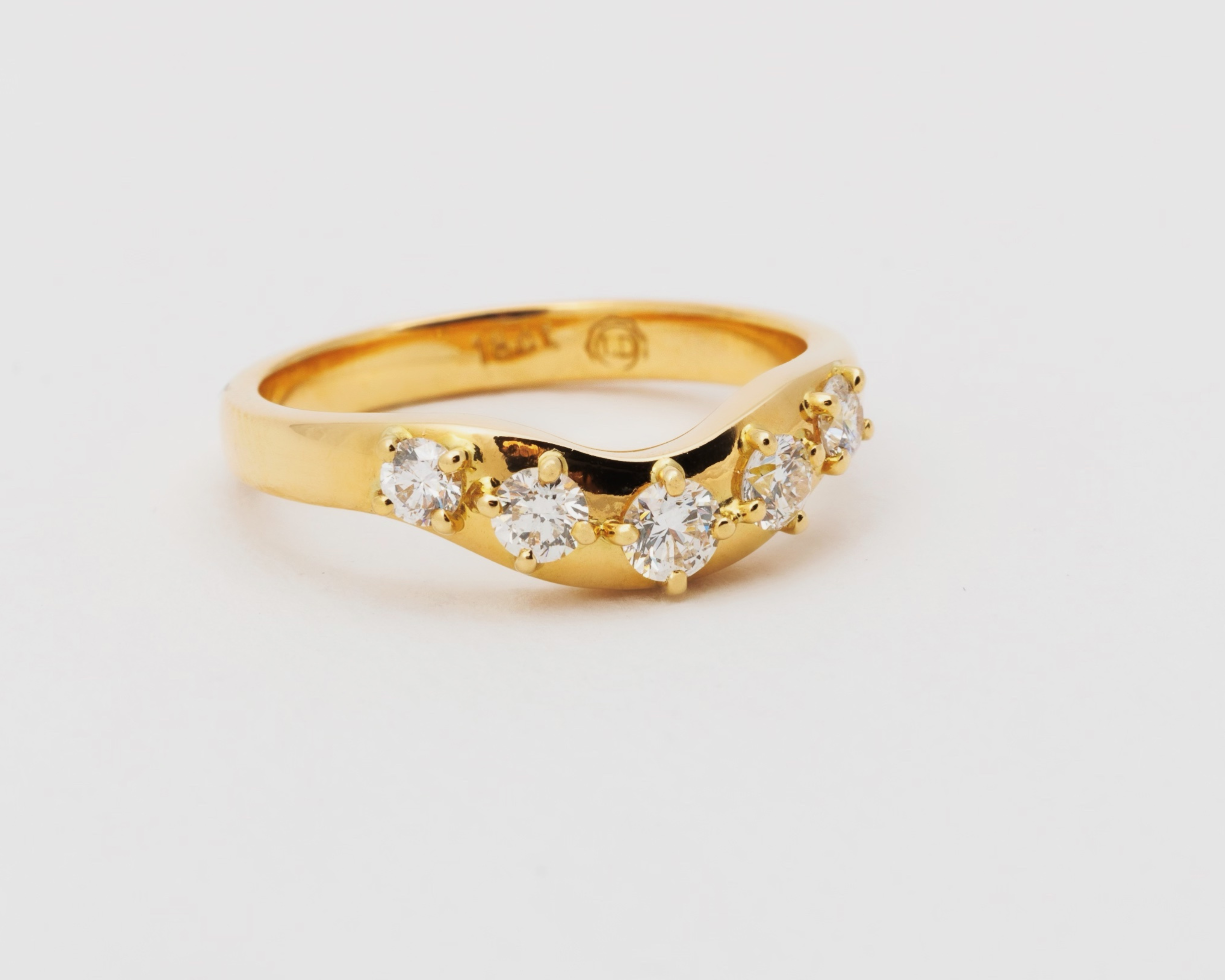 The Crescent Moon Diamond Huggie Ring