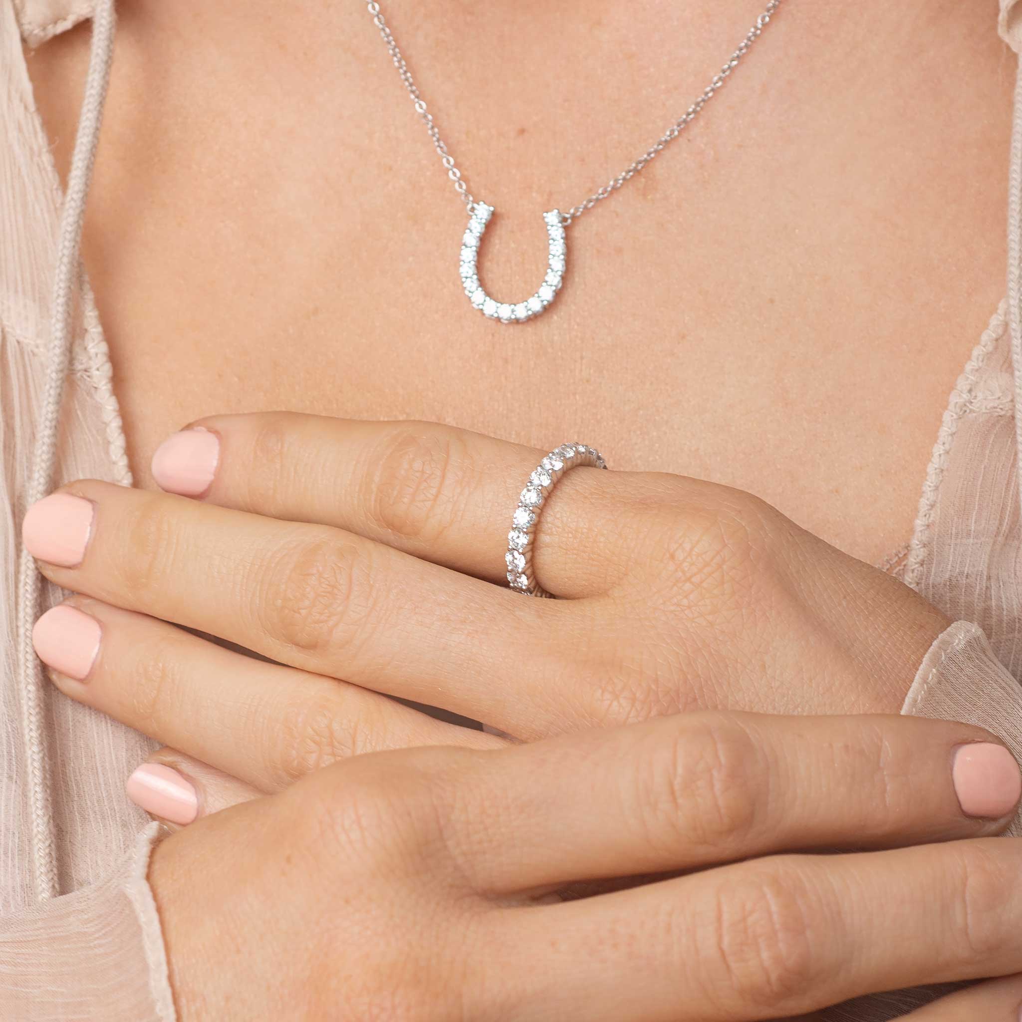 Signature LD Maxi Diamond Horseshoe Necklace select from 18ct yellow, rose or white gold