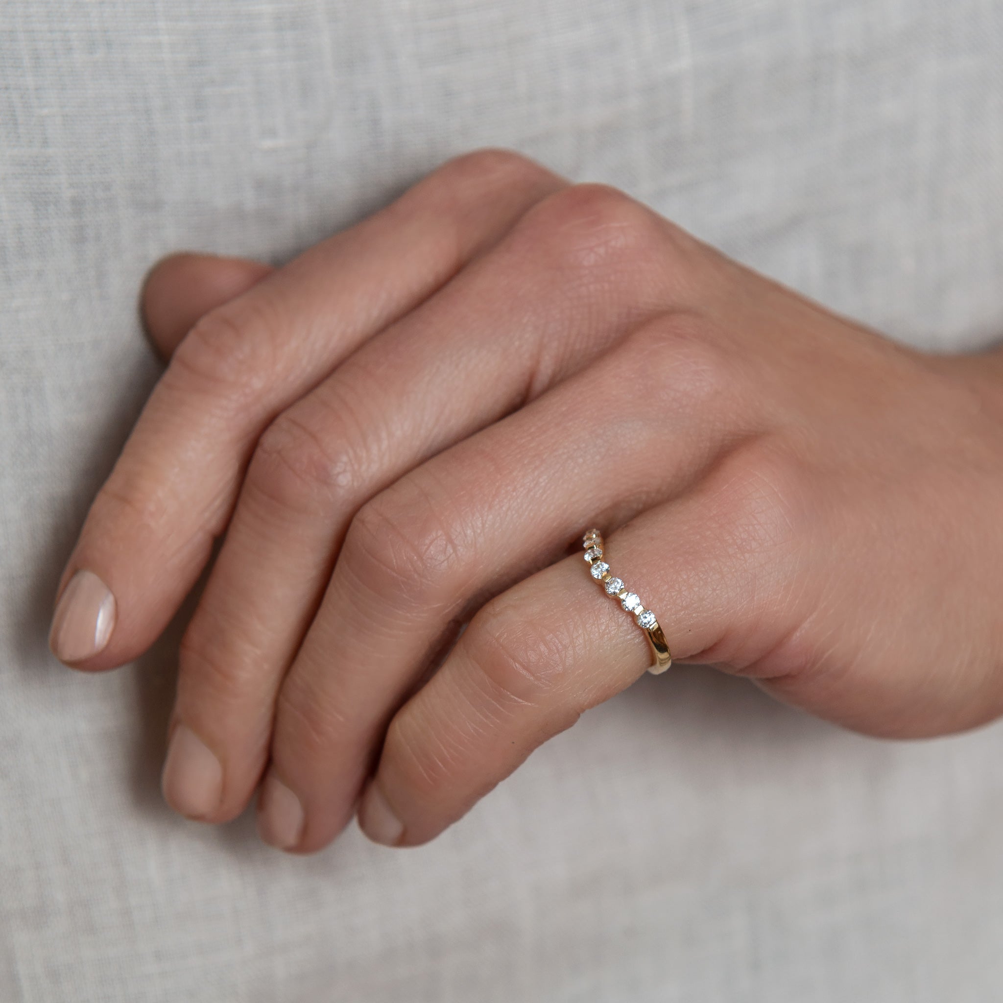 LD Royal Signet Monogram & Diamond Huggie in 18ct Yellow Gold DUO