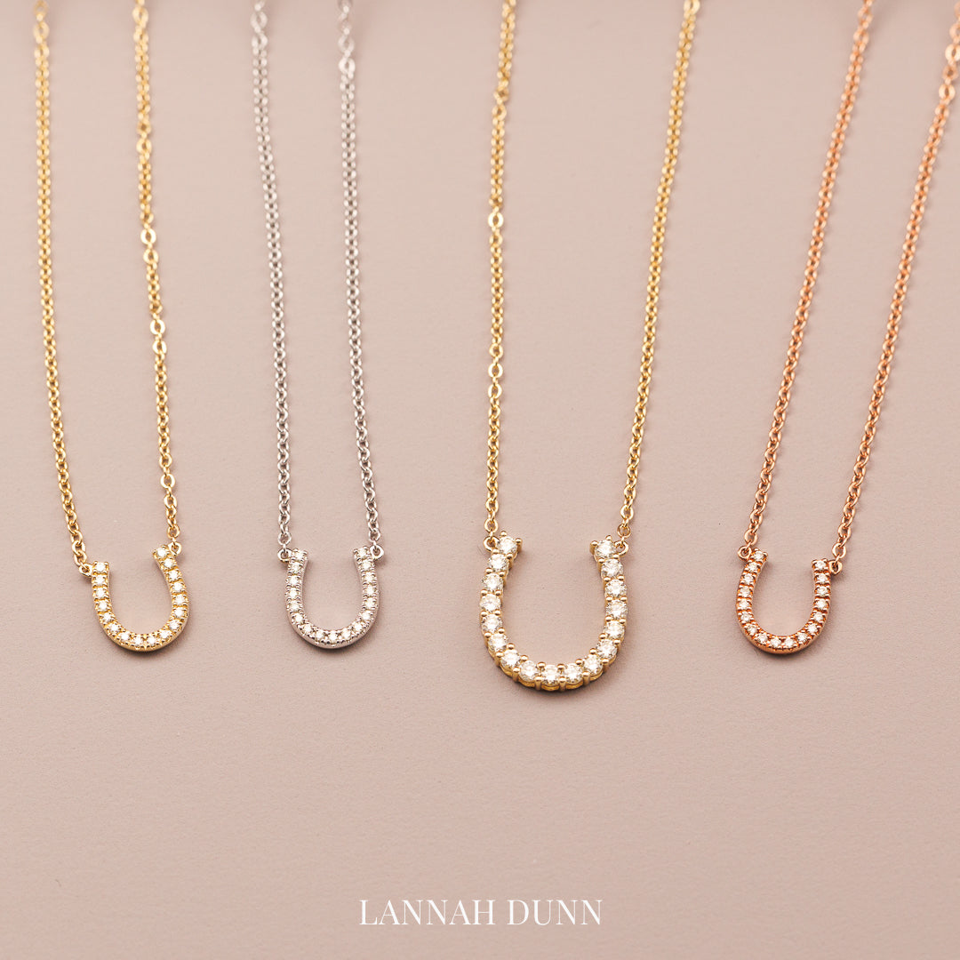 Signature LD Maxi Diamond Horseshoe Necklace select from 18ct yellow, rose or white gold