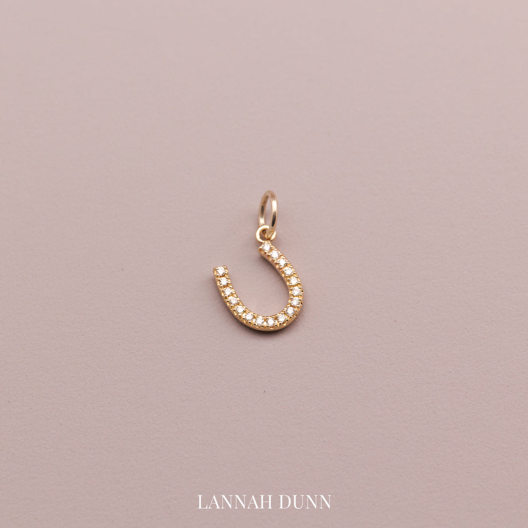 Signature LD Mini Diamond Horseshoe Charm select from yellow, rose or white gold