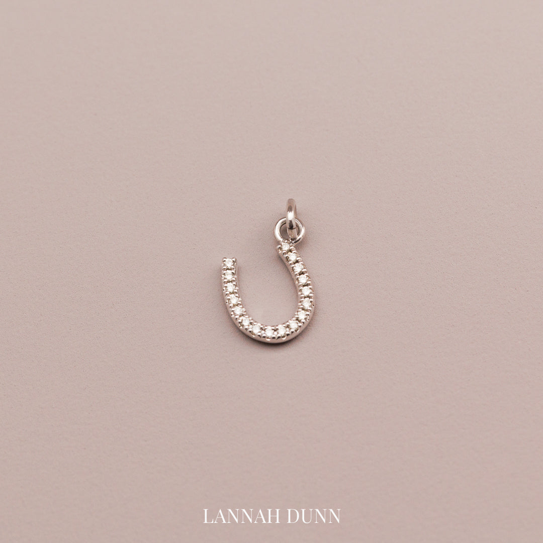 Signature LD Mini Diamond Horseshoe Charm select from yellow, rose or white gold