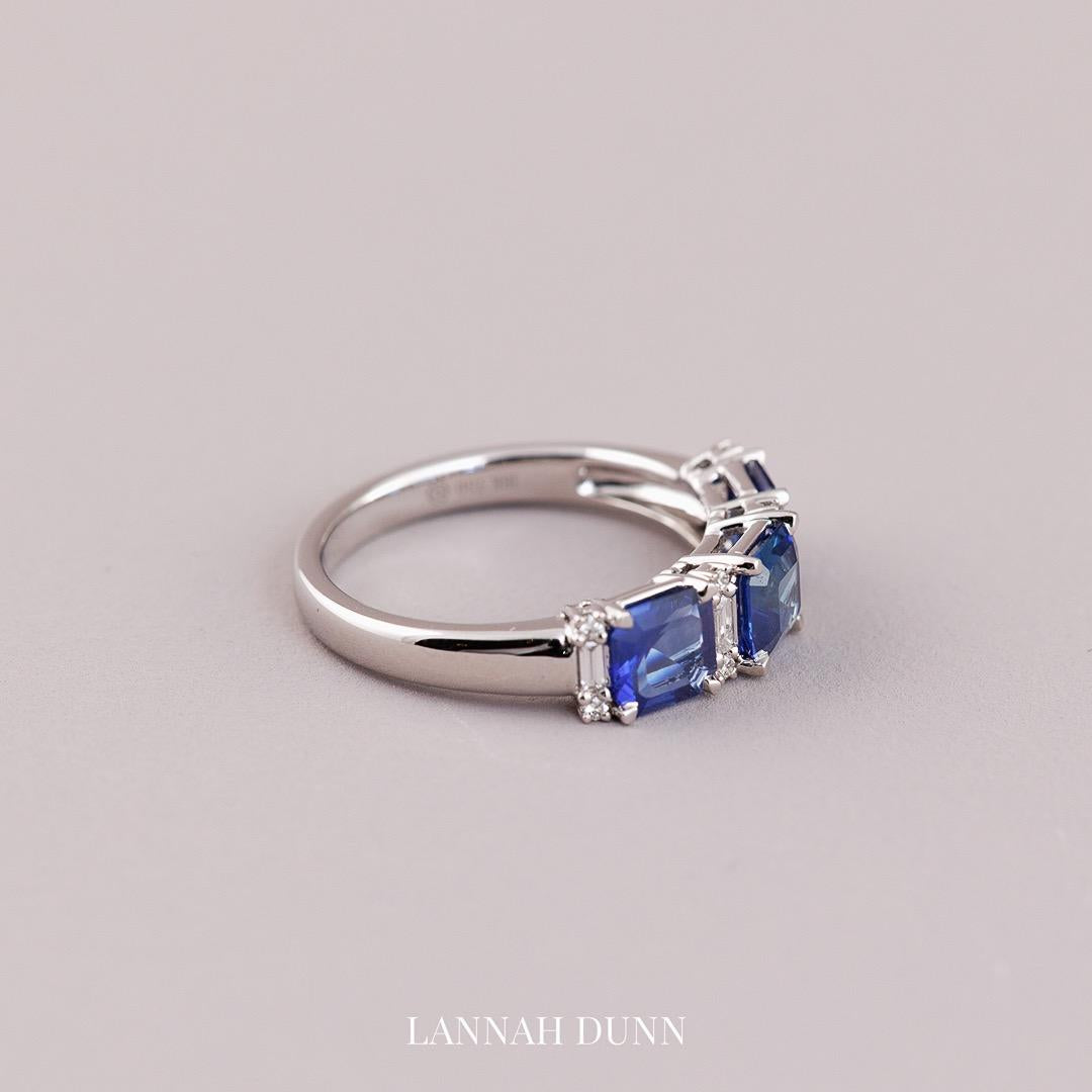 Sapphire & Diamond Art Deco style engagement ring