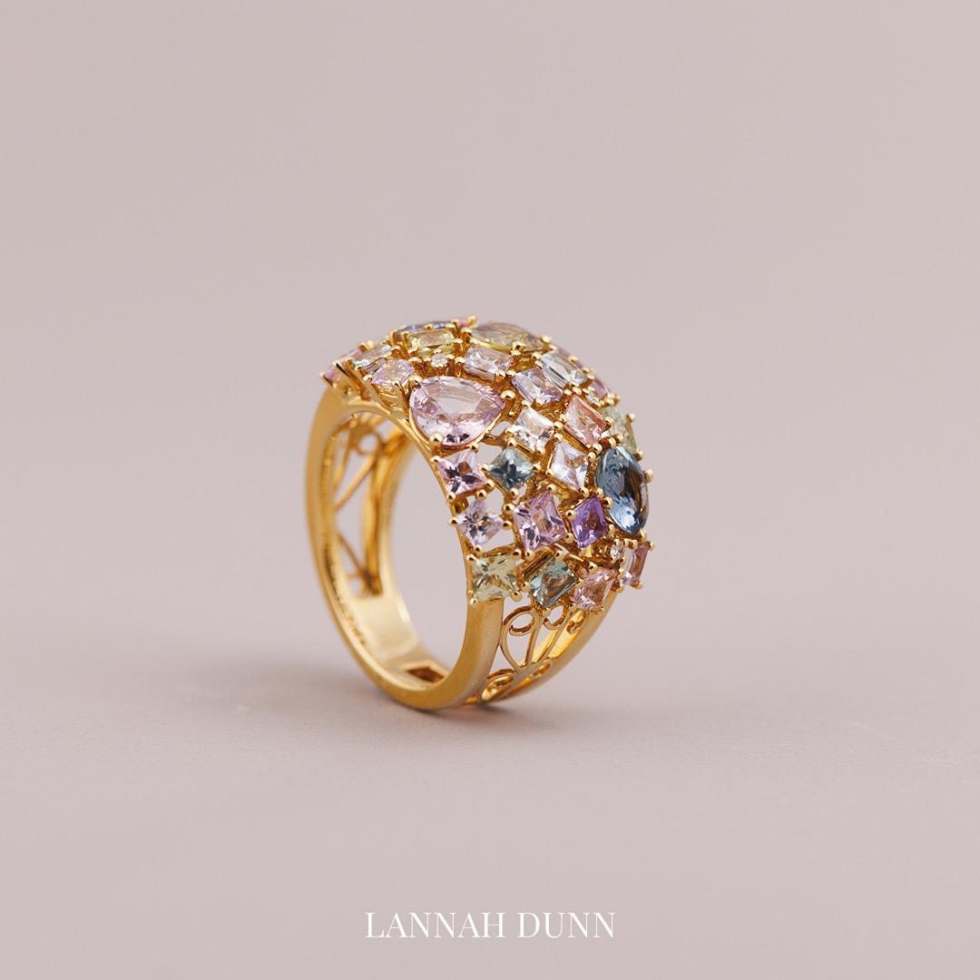 Sapphire & Diamond encrusted dress ring