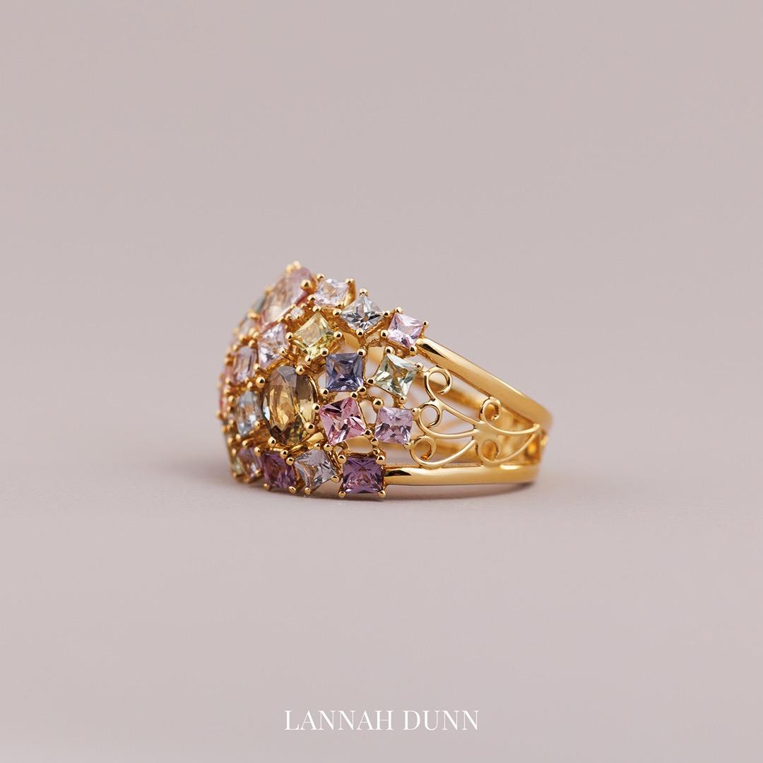 Sapphire & Diamond encrusted dress ring