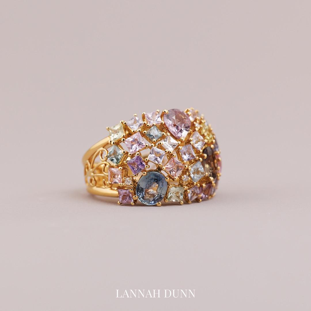 Sapphire & Diamond encrusted dress ring