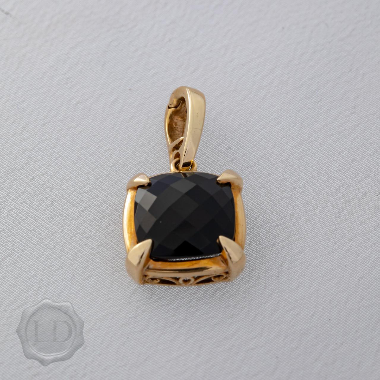 Facet onyx enhancer pendant