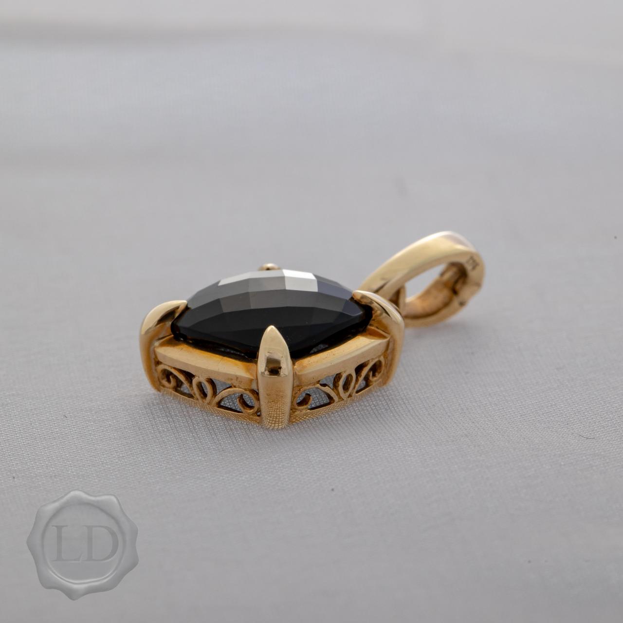 Facet onyx enhancer pendant
