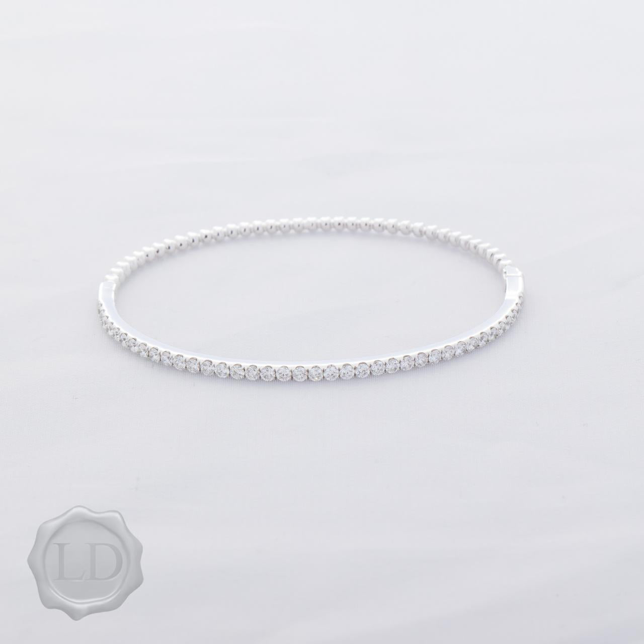 Fine white diamond high carat bangle