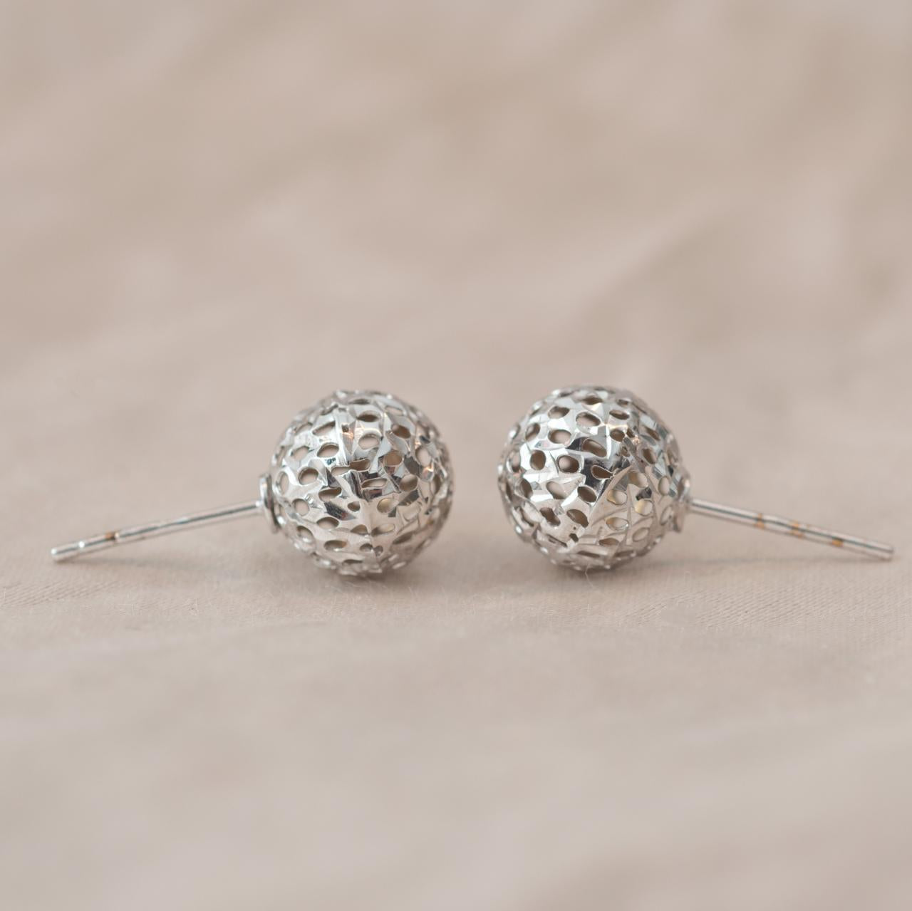 Italian sparkle studs in 9ct white gold, medium