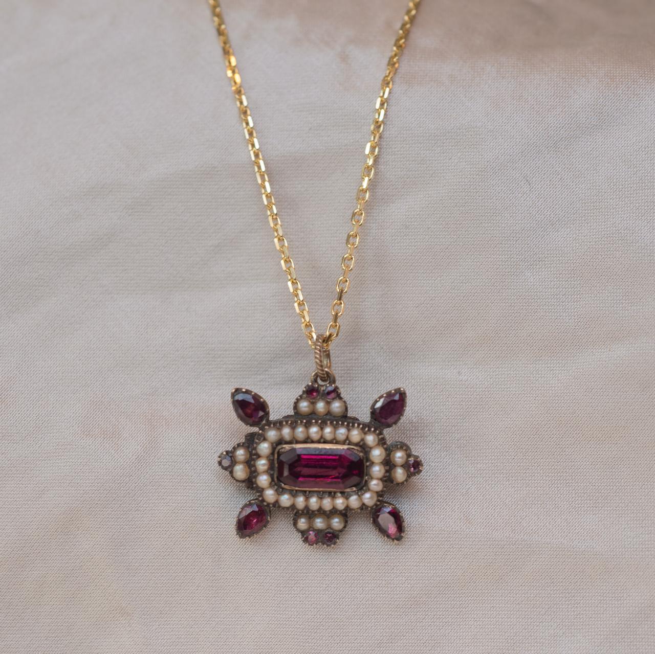 Georgian Antique Memento Locket Back Brooch Pendant