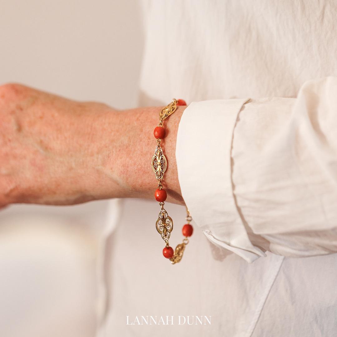 Rare antique French bracelet with coral