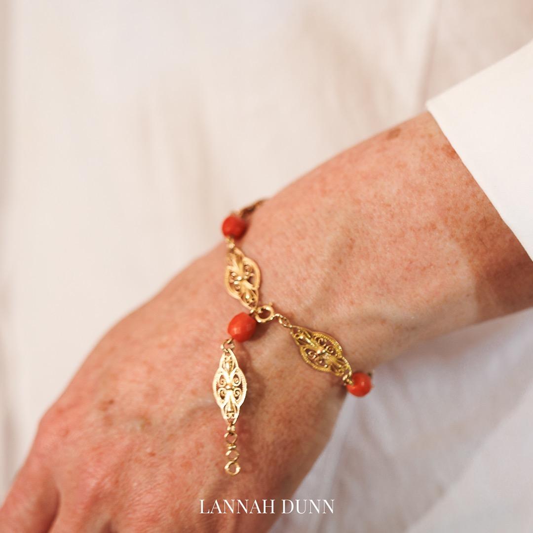 Rare antique French bracelet with coral