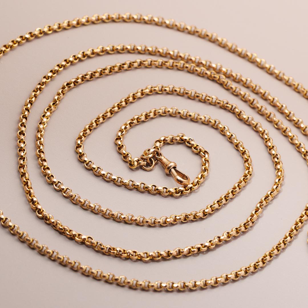 9ct gold faceted belcher antique English chain