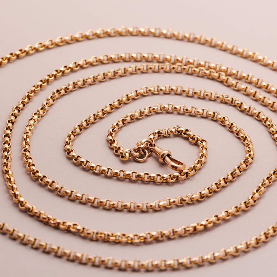 9ct gold faceted belcher antique English chain