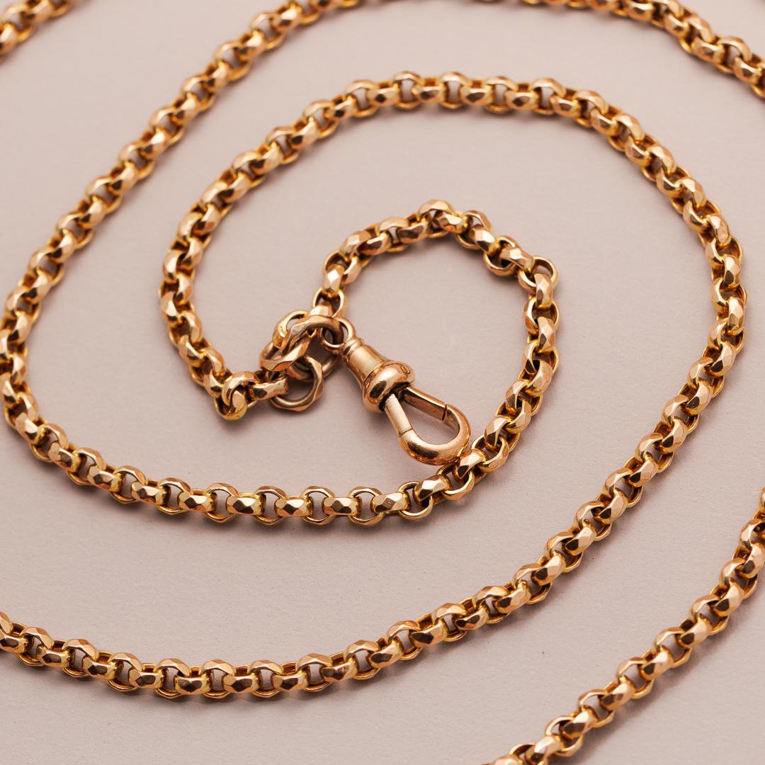9ct gold faceted belcher antique English chain