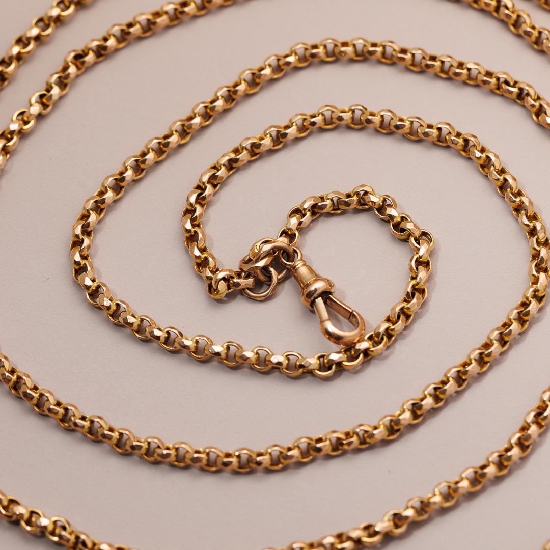 9ct gold faceted belcher antique English chain