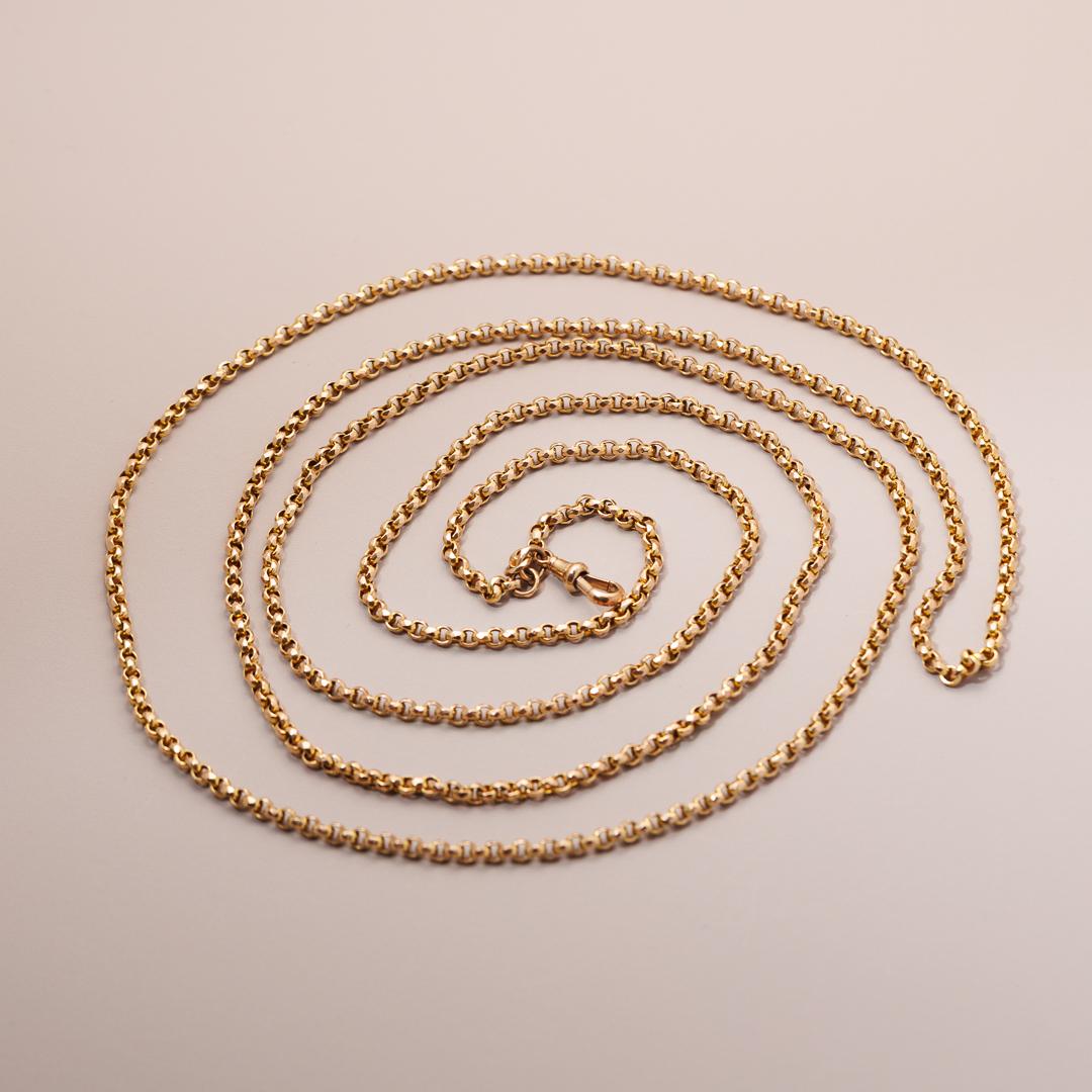 9ct gold faceted belcher antique English chain