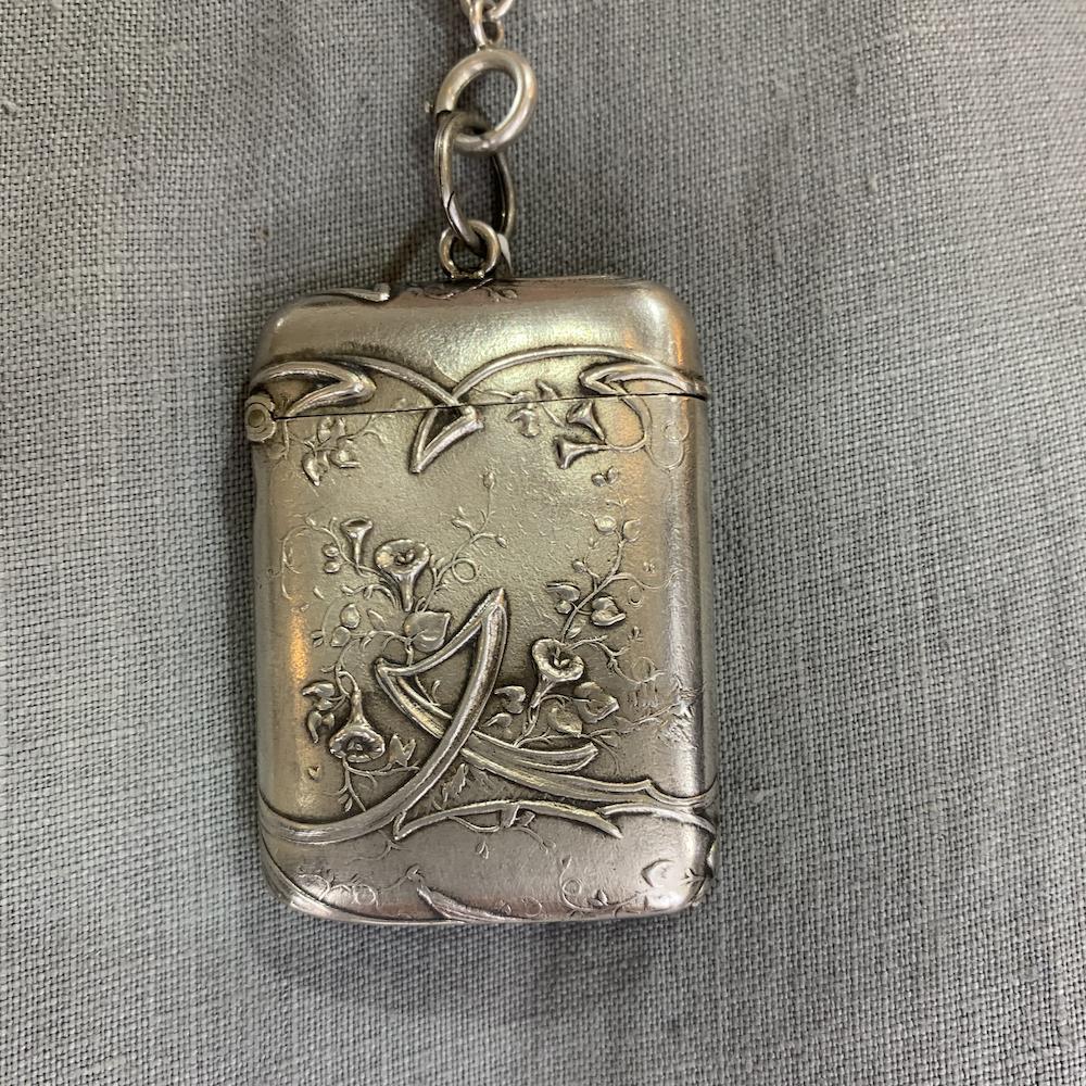 Antique silver vesta case