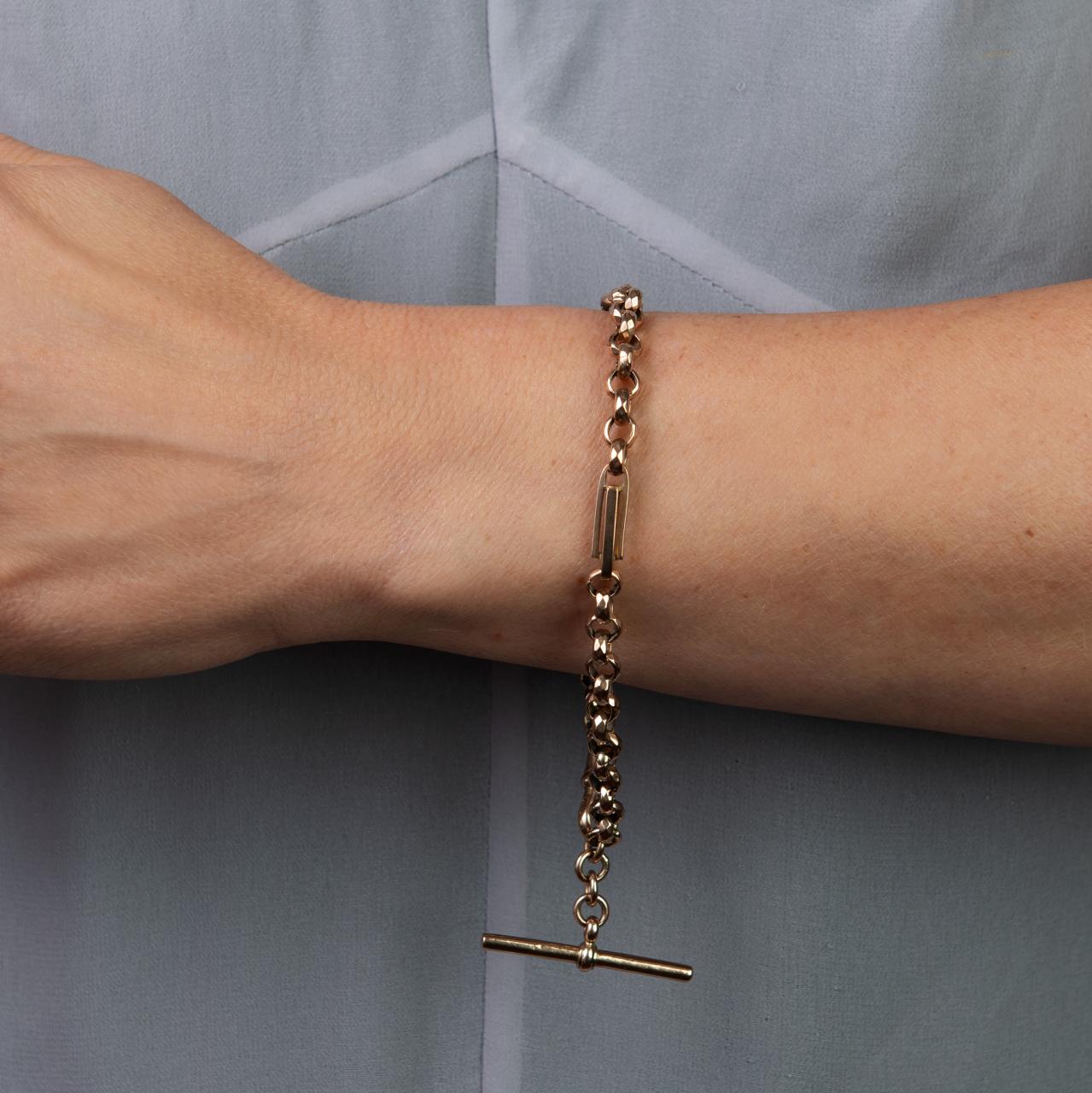 Long length, facet link English bracelet