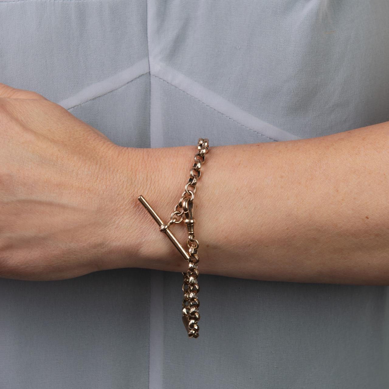 Long length, facet link English bracelet