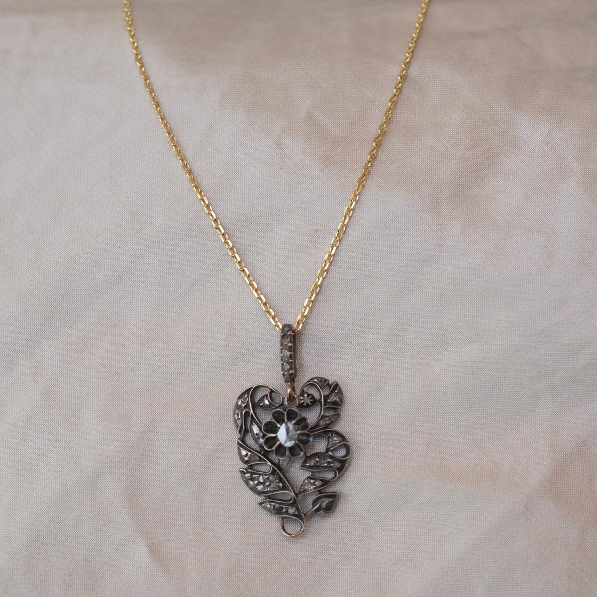 Rose-cut diamond antique pendant