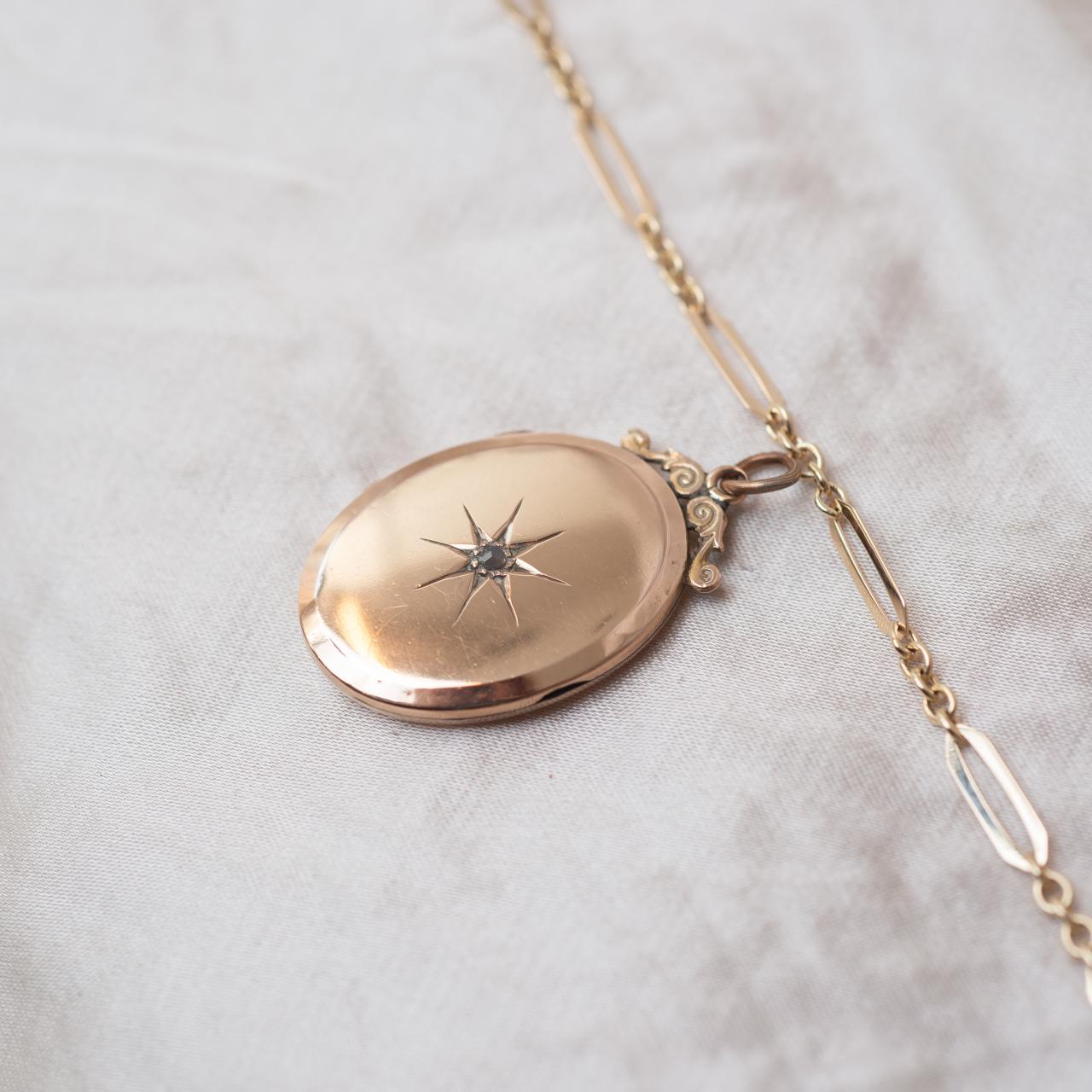 Diamond set antique locket