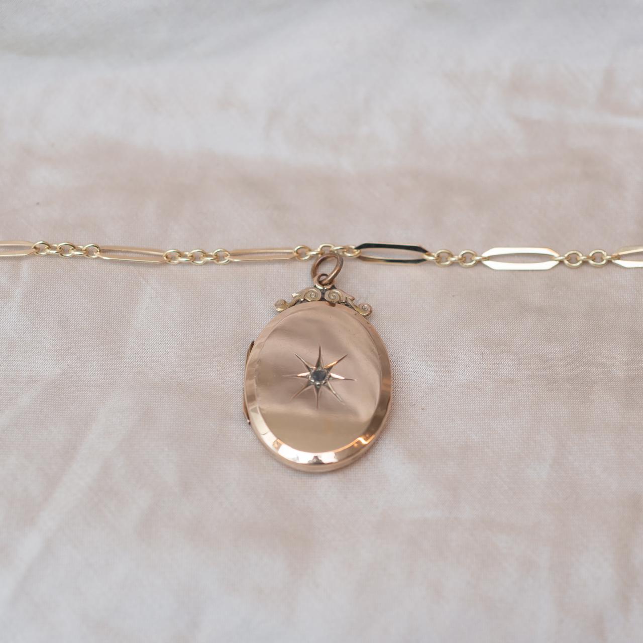 Diamond set antique locket