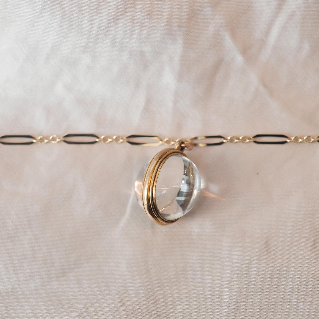 Rock crystal locket pendant