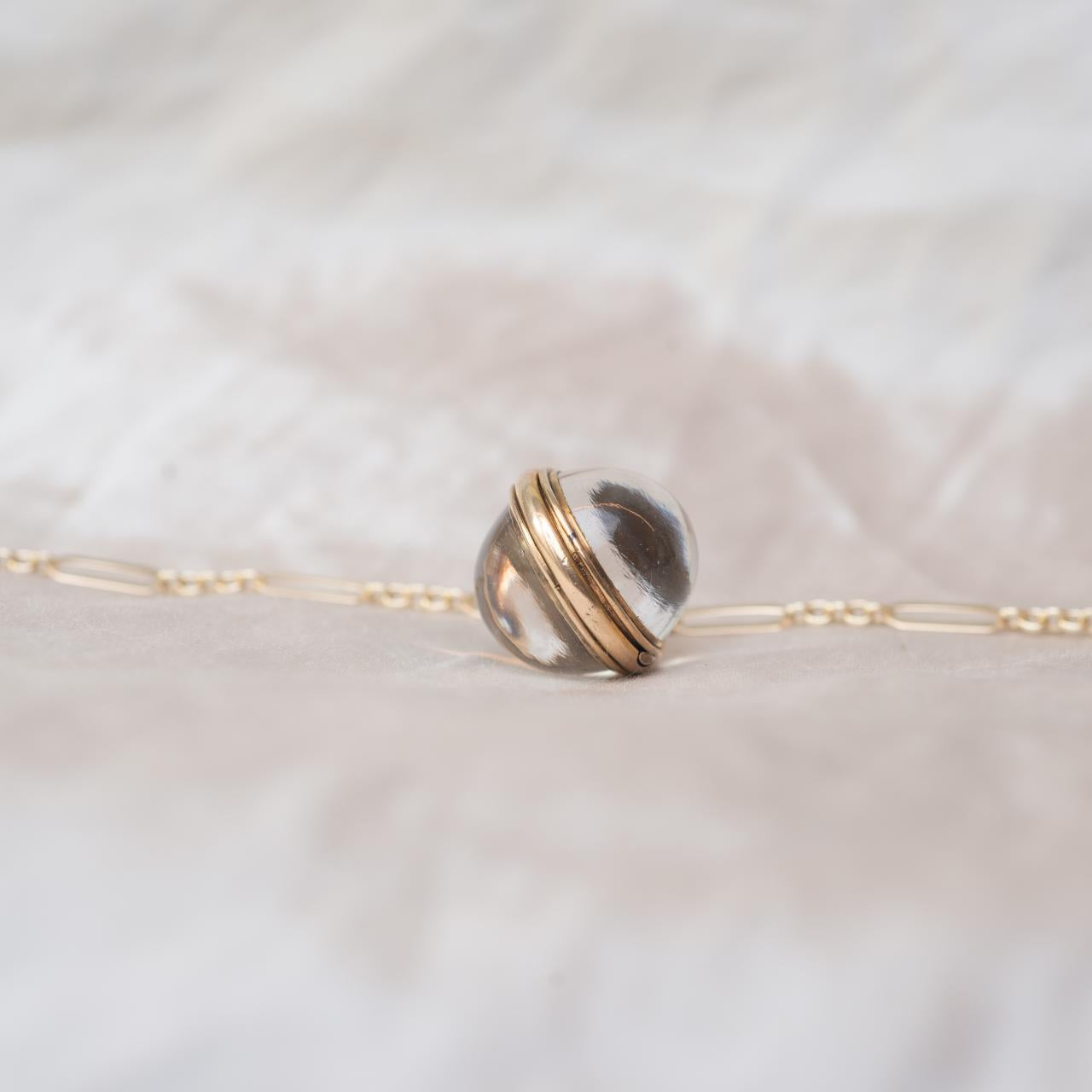 Rock crystal locket pendant