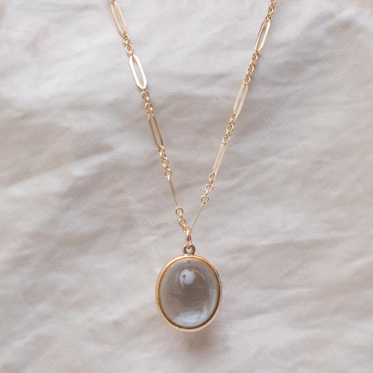 Rock crystal locket pendant