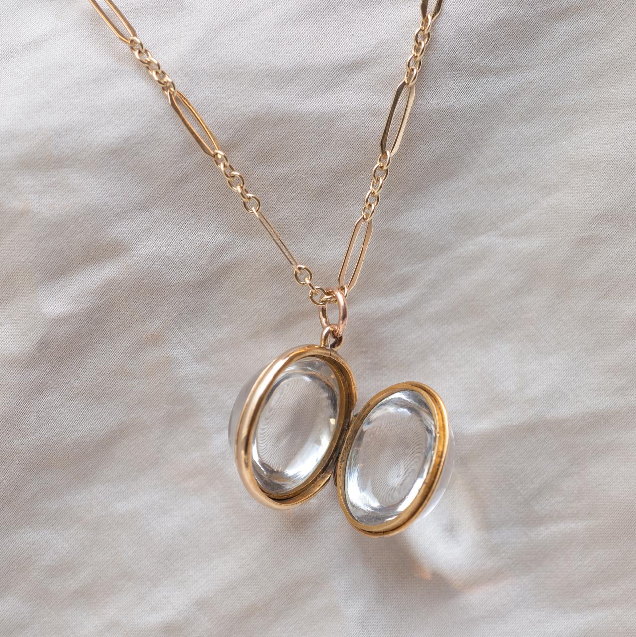 Rock crystal locket pendant