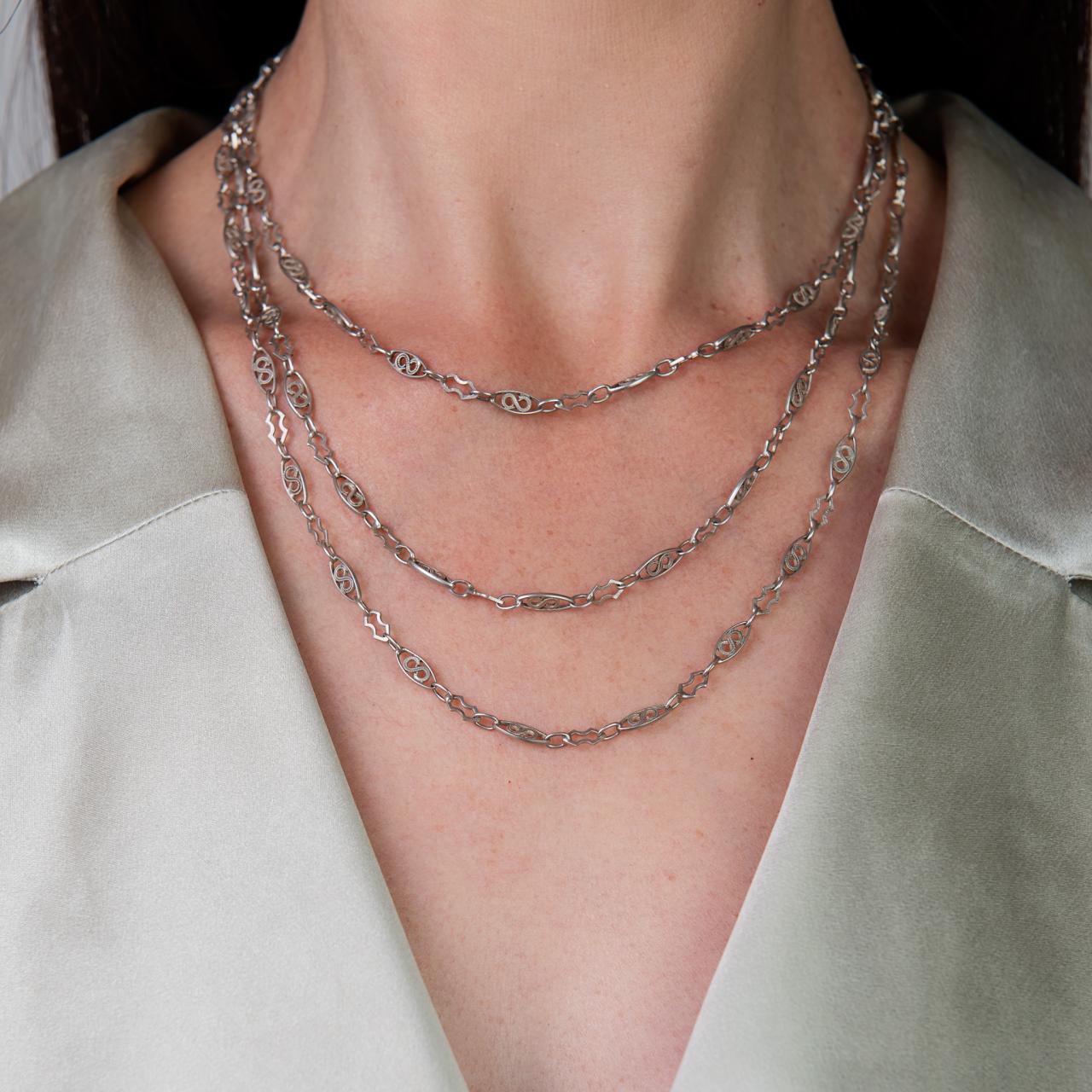 Antique French silver chain