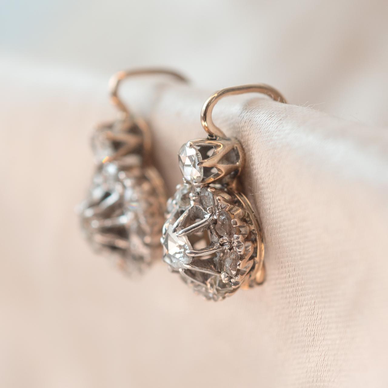 Antique Rose cut diamond earrings