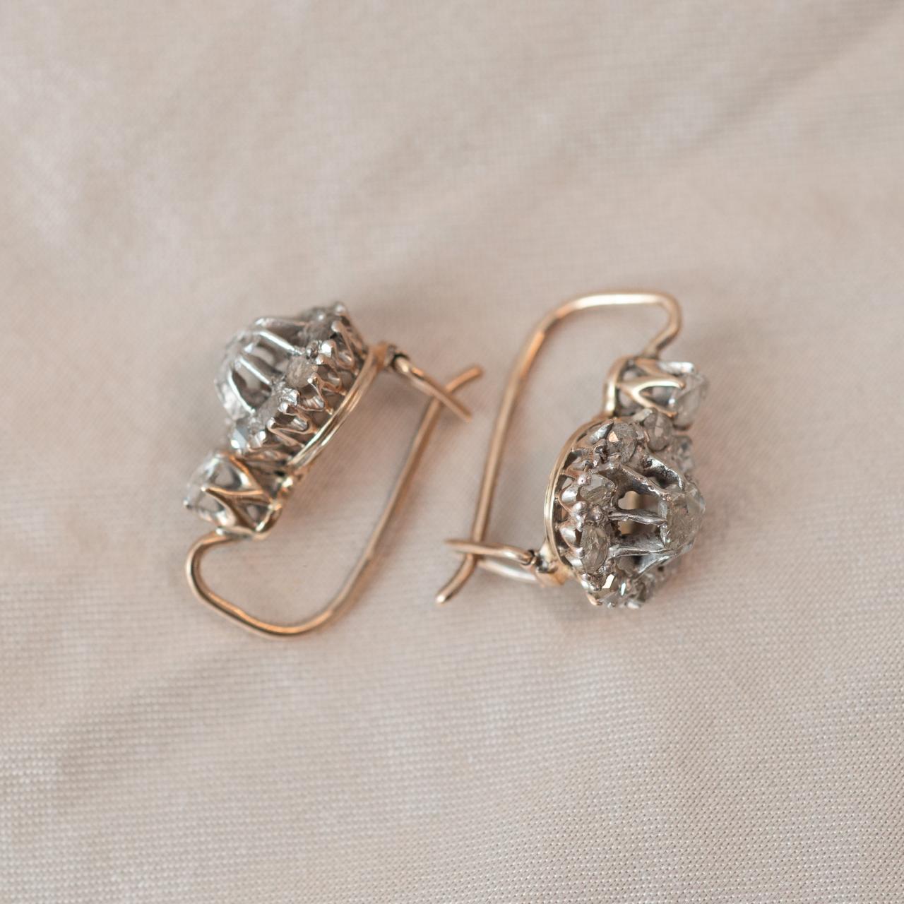 Antique Rose cut diamond earrings