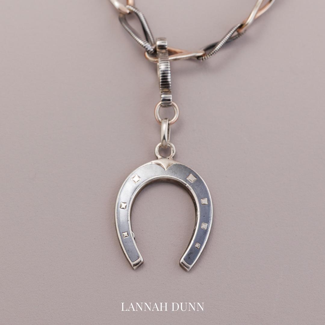 Antique Niello horseshoe necklace