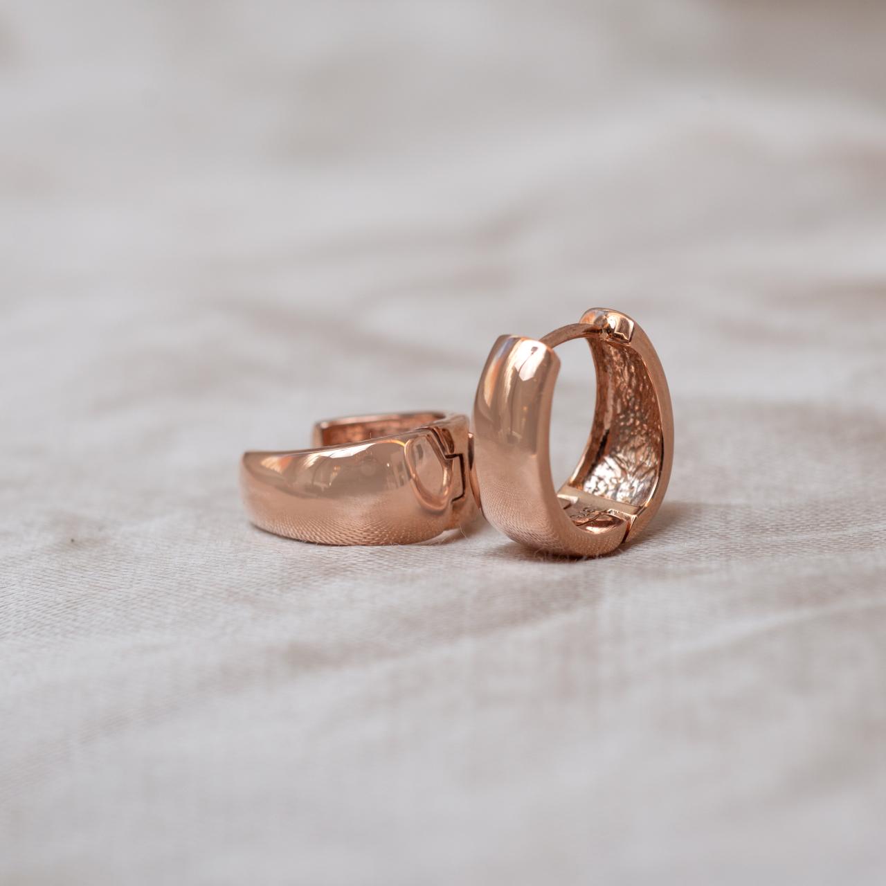 Taper Huggie earrings, rose gold