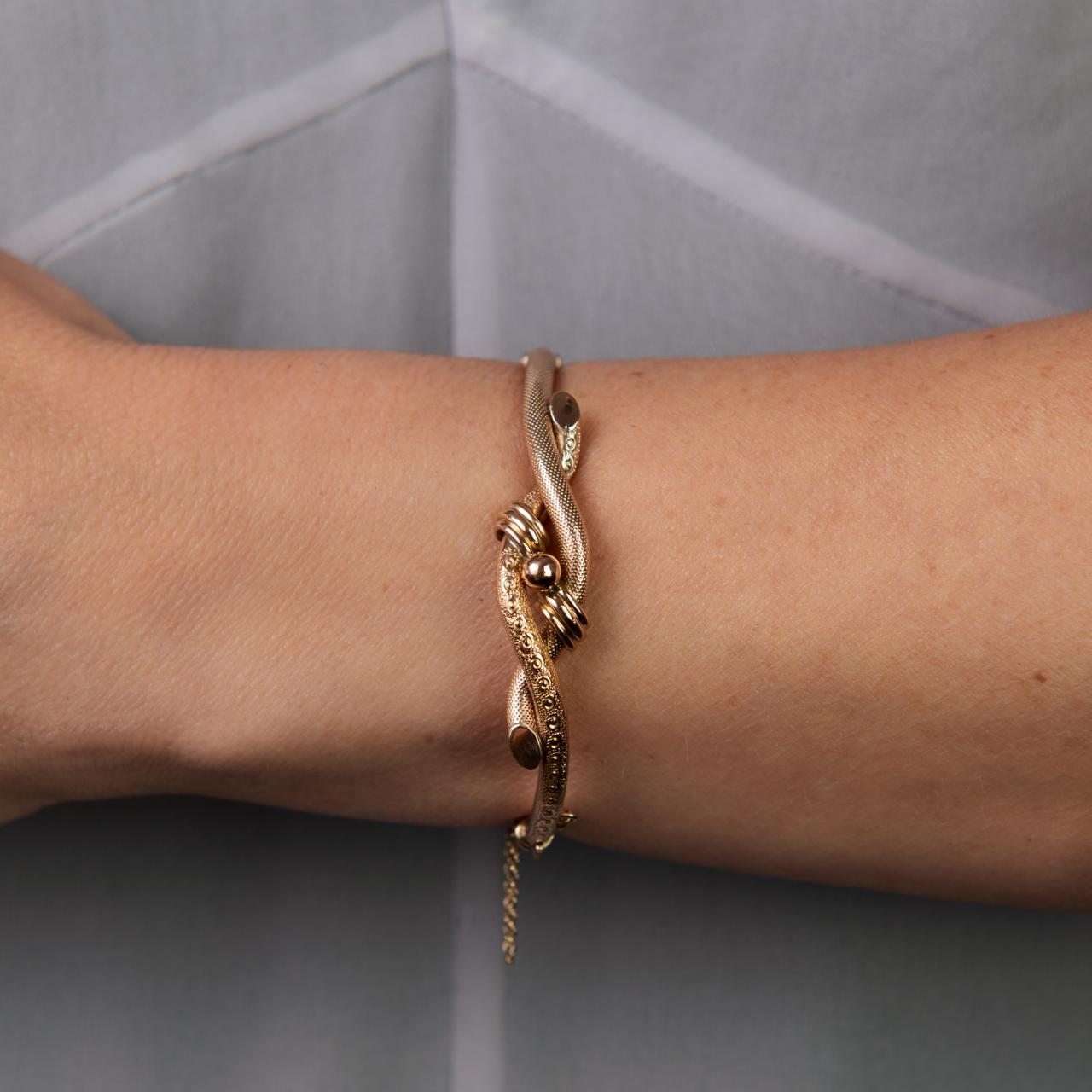 Antique Lover's Knot Rosey Gold Bangle