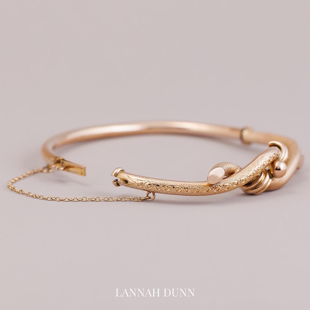 Antique Lover's Knot Rosey Gold Bangle