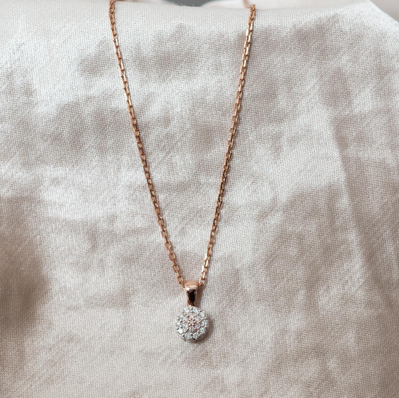 Australian Pink Diamond cluster pendant