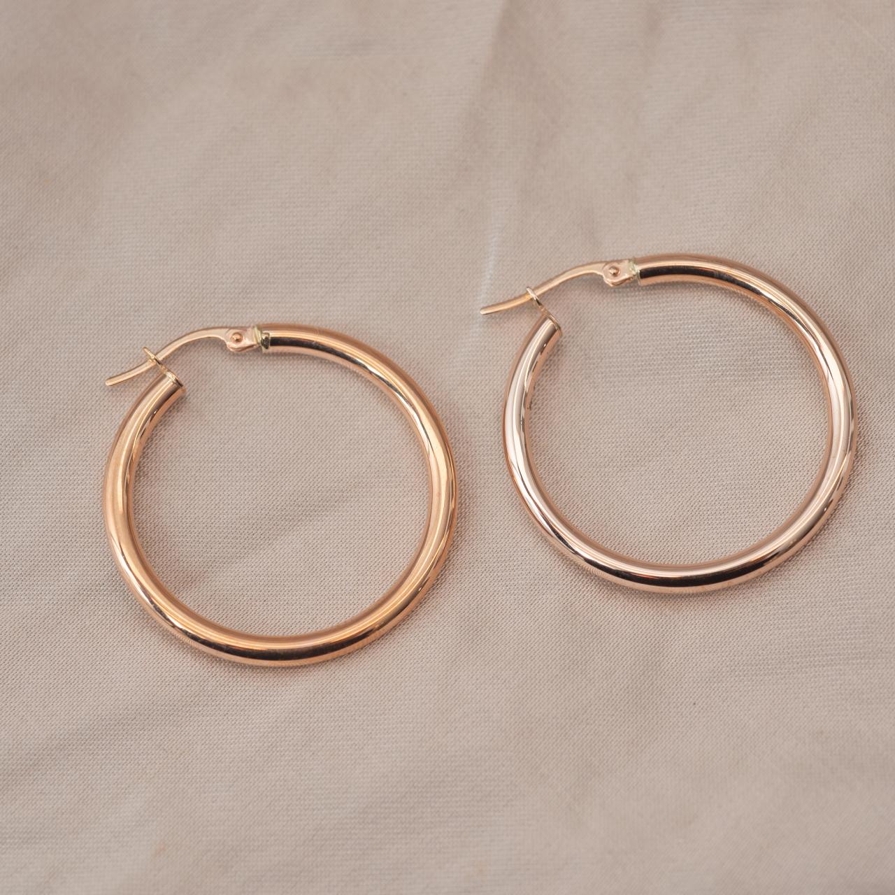 Medium 25mm rose gold classic hoops