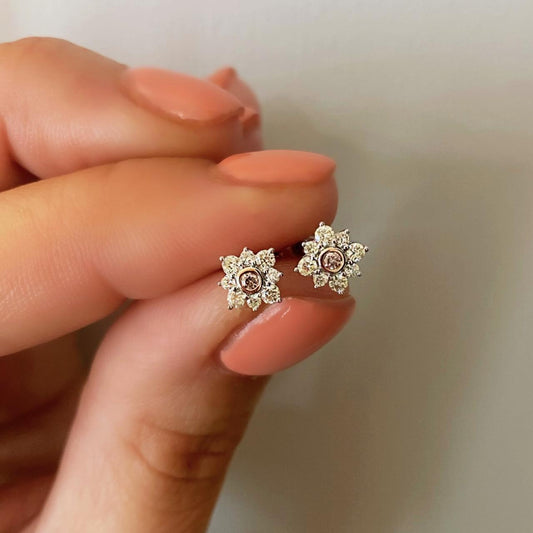 Australian Pink Diamond snowflake earrings Australian Pink Diamond snowflake earrings