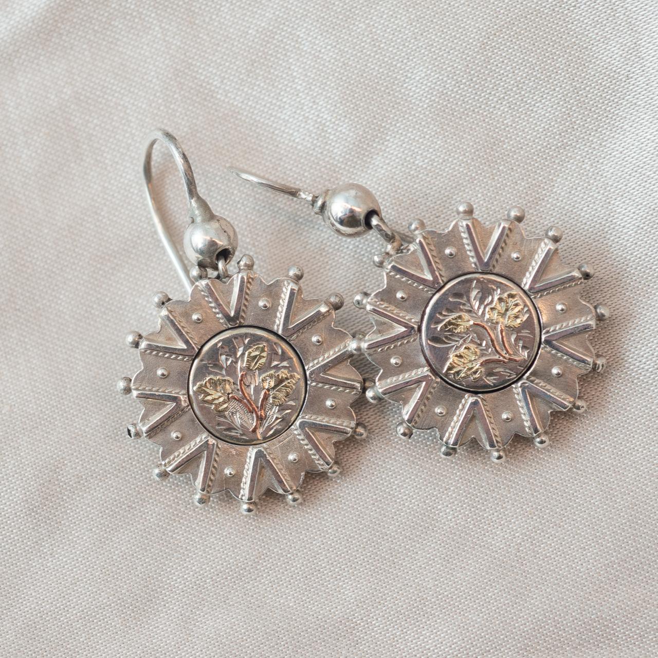 Antique silver drop earrings