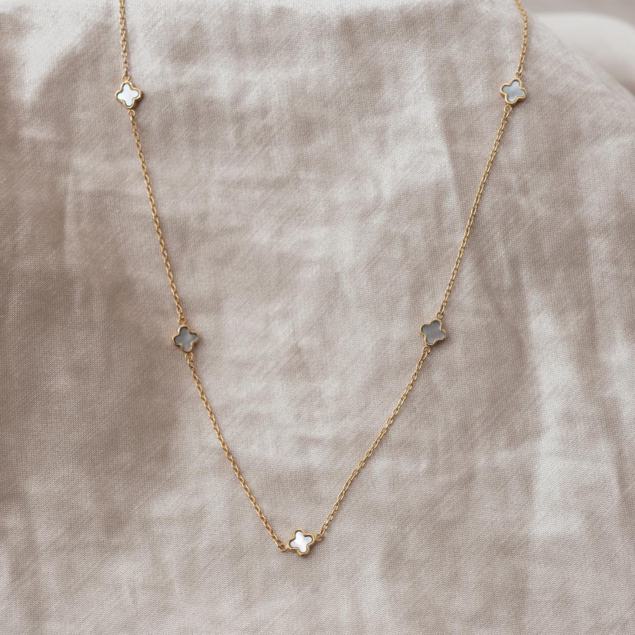 Clover Yellow Gold Necklace