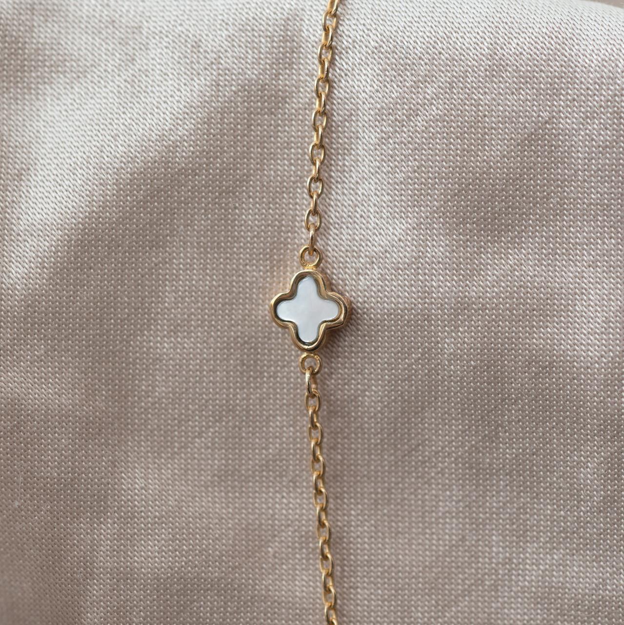 Clover Yellow Gold Necklace