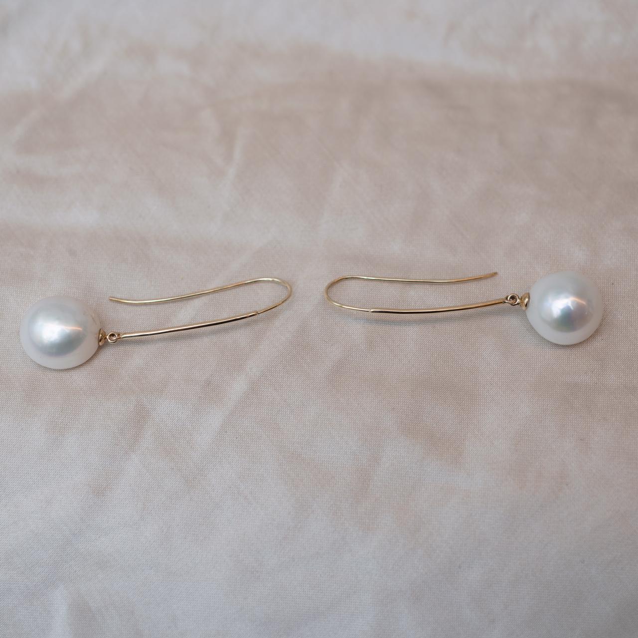 Pearl Yellow Gold Drop Earrings