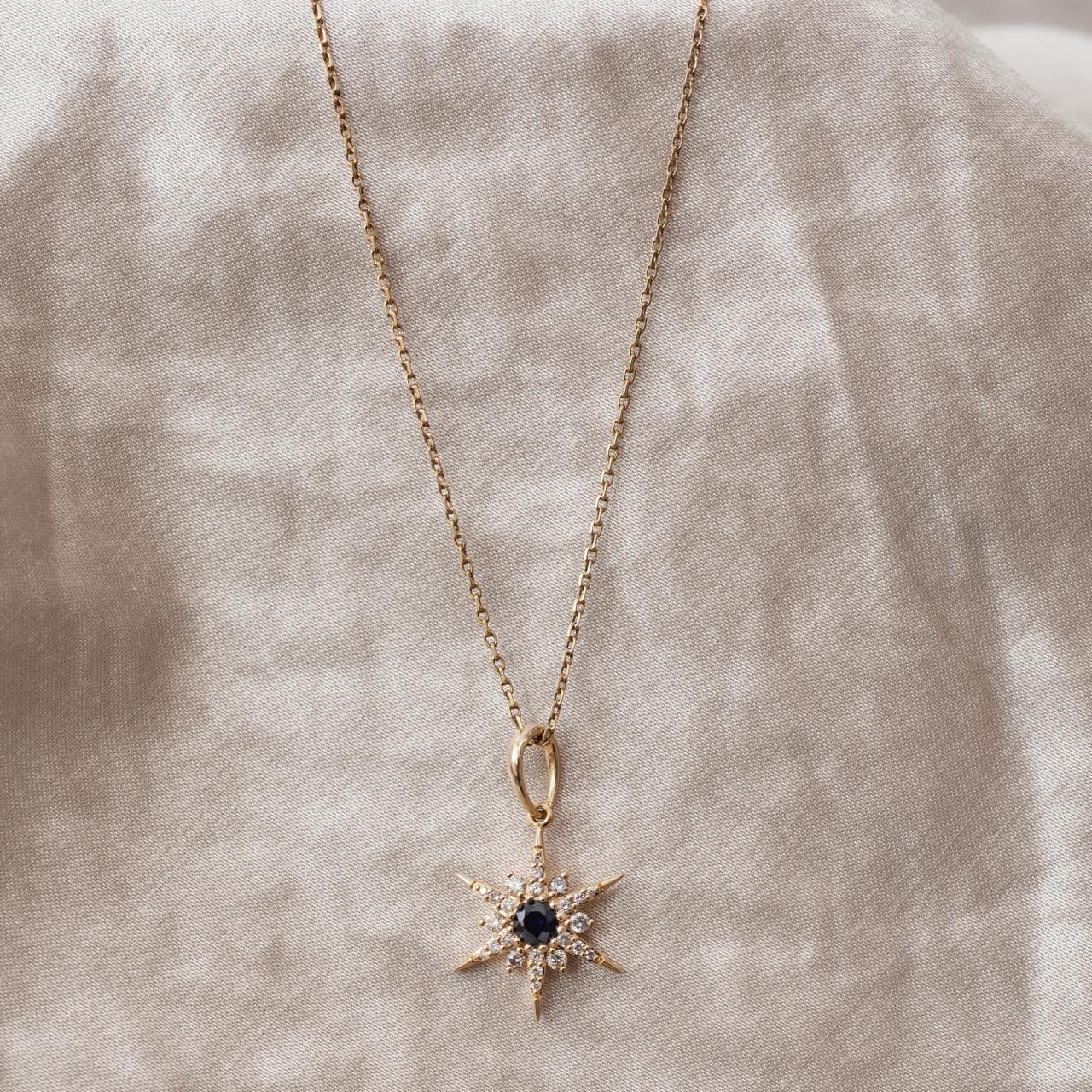 Lucette Australian Sapphire & Diamond Celestial star pendant