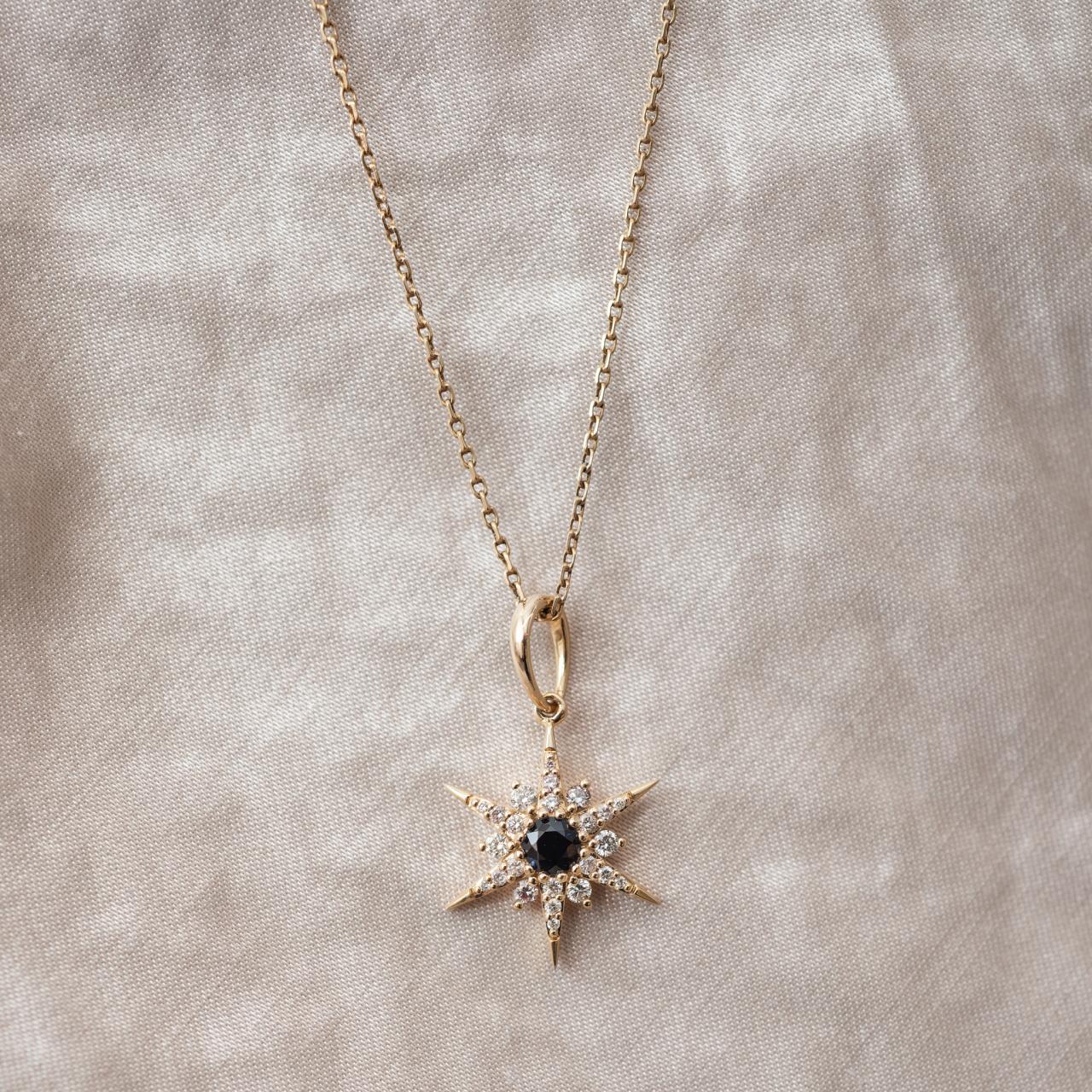 Lucette Australian Sapphire & Diamond Celestial star pendant