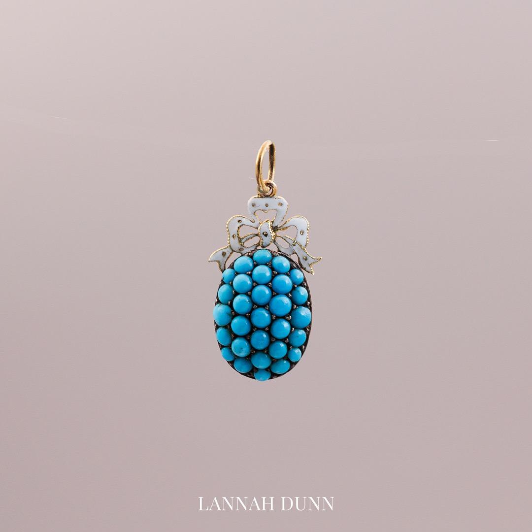 Antique Turquoise gemset pendant