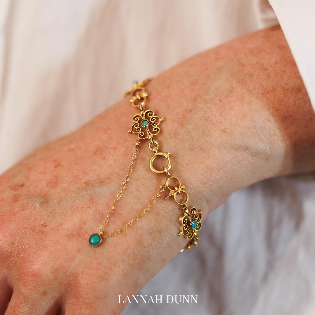 Filigree turquoise antique bracelet